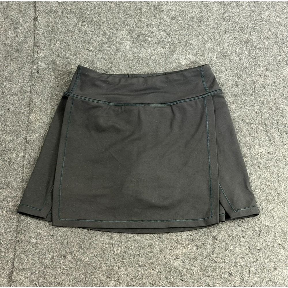 Athleta Girl Goal‎ Getter Skort Medium 8/10 Black Pocket Lined Skirt Shorts Logo